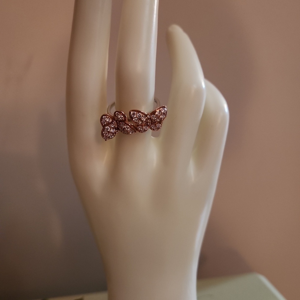 Bella Luce Silver Rhodium Butterfly Ring Diamond Simulant Size 9